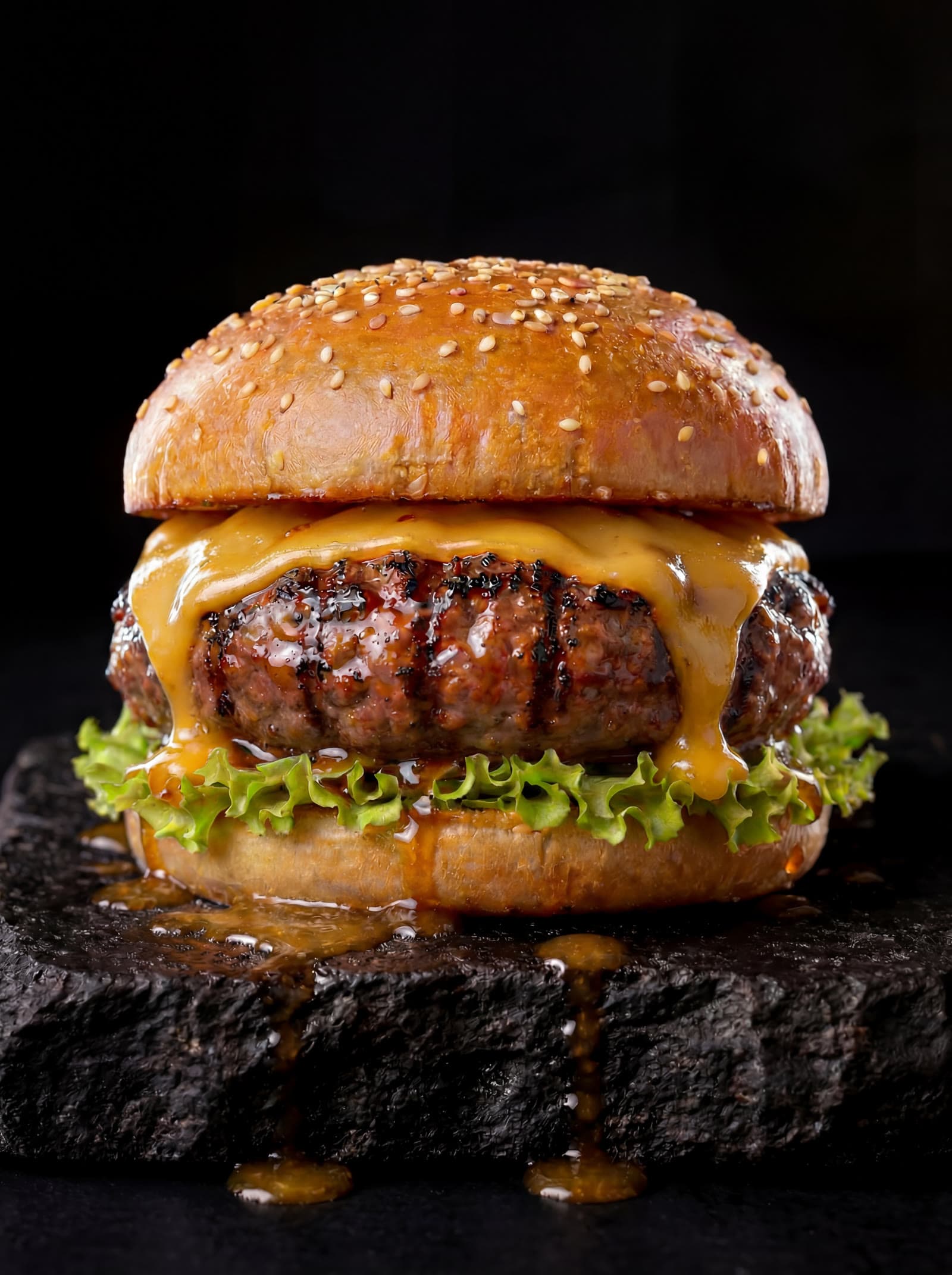 The HUMP burger fully loaded, with camel patty, fresh vegetables and sesame brioche